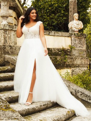 Christina Wu Love 29446 Effortless Plus Size Wedding Gown