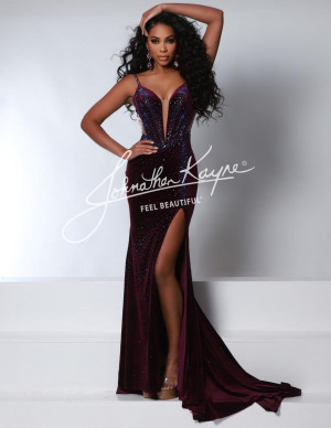 Johnathan Kayne 2948 Stretch Velvet Prom Dress