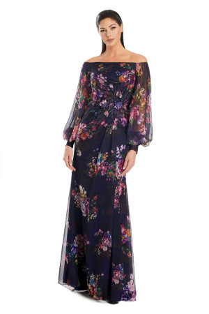 Alexander by Daymor 3045 Floral Long Sleeve Gown