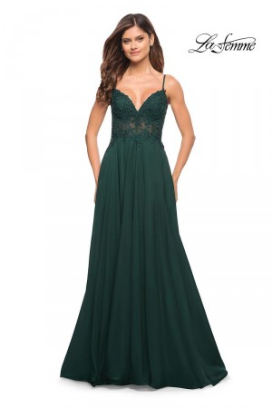 La Femme 30639 Lace Chiffon A-Line Prom Dress