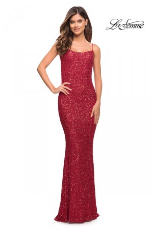 La Femme 30707 Scoop Back Sequin Prom Dress