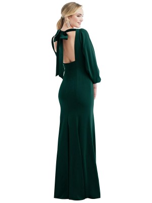 Dessy Collection 3086 Long Sleeve Open Back Maxi Dress