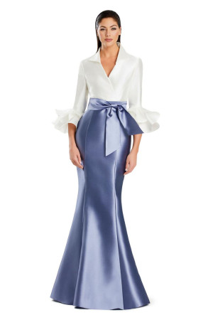 Alexander by Daymor 3087 Fit and Flare Tie Waist Gown