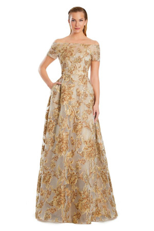 Alexander by Daymor 3094 Floral A-Line Gown with Pockets