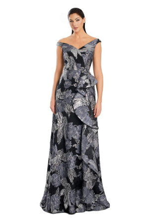 Alexander by Daymor 3095 Floral Ruffle Evening Dress