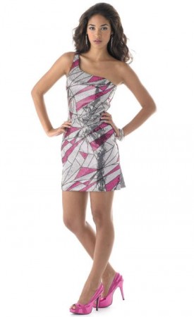 Mystique Geo Sequin Short Prom Dress 3100