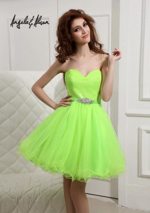 Angela and Alison 31001 Corset Ruffle Short Party Dress