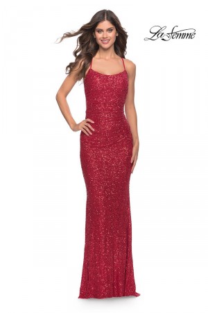 La Femme 31027 Sequin Scoop Neck Prom Dress