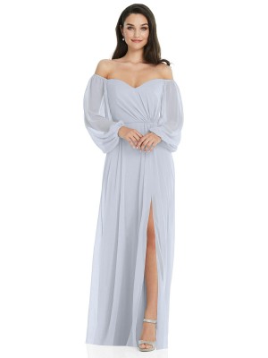 Dessy Collection 3104 Sheer Off Shoulder Bridesmaid Dress