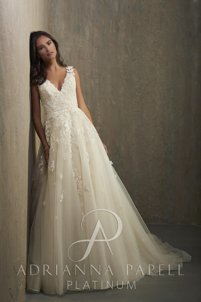 French Novelty Adrianna Papell Platinum 31042 Hannah Wedding Gown