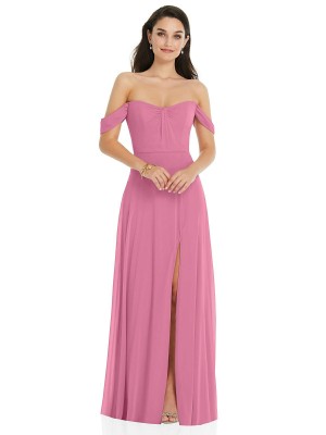 Dessy Collection 3105 Draped Off Shoulder Bridesmaid Dress