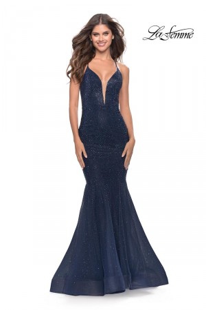 La Femme 31119 Hot Stone Mermaid Prom Dress