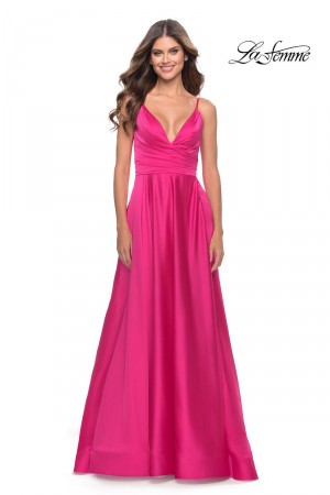 La Femme 31121 Satin A-Line Prom Dress