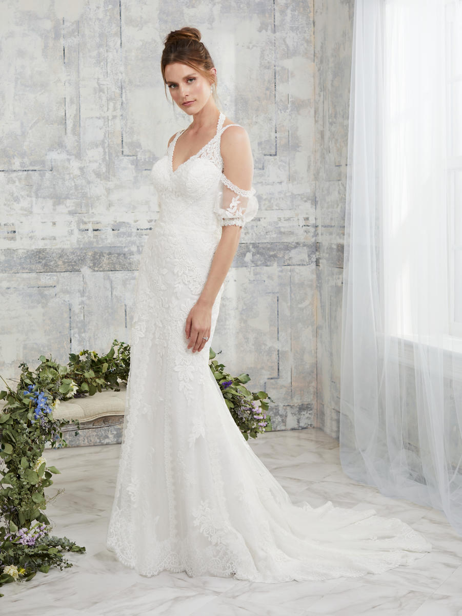 cold shoulder wedding gown