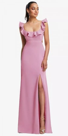 Dessy Collection 3125 Ruffle Scoop Neck Bridesmaid Dress