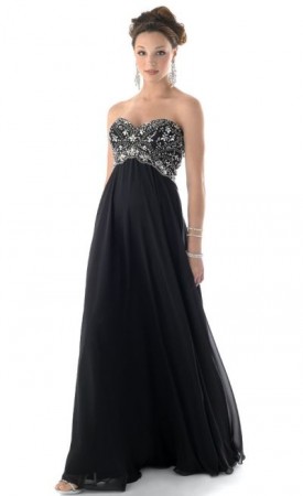 Mystique Chiffon Prom Dress with Beaded Bodice 3127