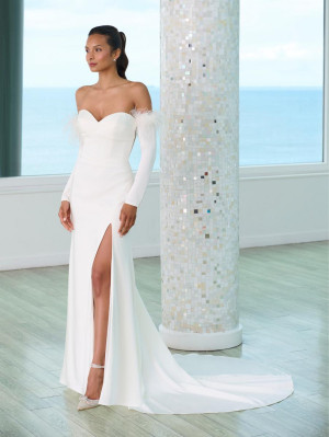 Adrianna Papell Platinum 31280 Modern Feather Bridal Gown