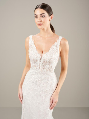 Adrianna Papell Platinum 31290 Shimmer Lace Bridal Gown
