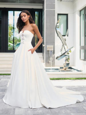 Adrianna Papell Platinum 31311 Bow Front Wedding Gown