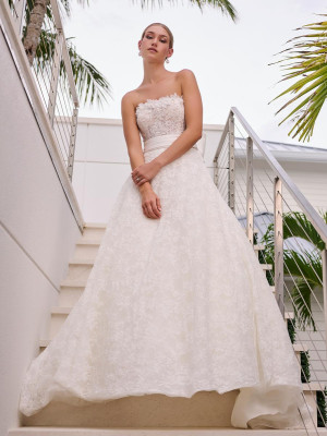 Adrianna Papell Platinum 31313 Corded Lace Wedding Gown