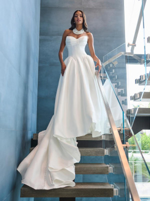 Adrianna Papell Platinum 31321 Mikado Wedding Gown