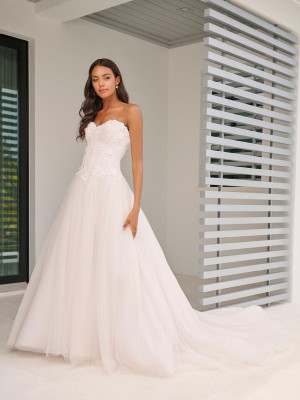 Adrianna Papell Platinum 31324 3D Floral Wedding Gown