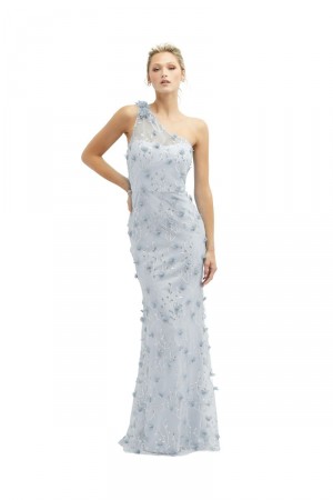 Dessy Collection 3133 Cecily One Shoulder 3D Sequin Gown