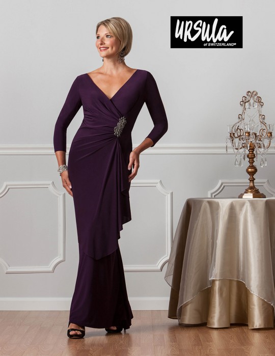 French Novelty: Ursula of Switzerland 31358 Draped Formal Dress