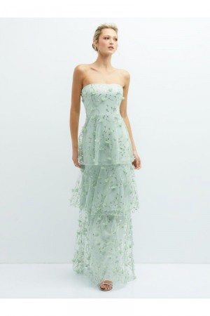 Dessy Collection 3138 Pearl Tiered 3D Sequin Gown