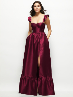 Dessy Collection 3146 Ruffle Strap Corset Bridesmaid Dress