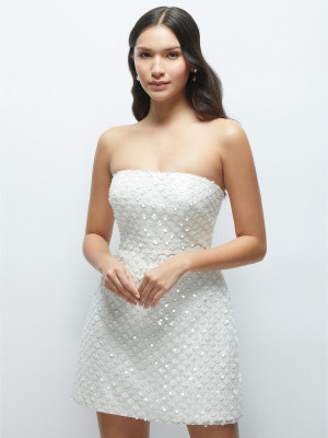 Dessy Collection 3147 Stunning Pearl Sequin Mini Dress