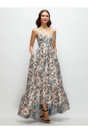 Dessy Collection 3148GIB High Low Brocade Bridesmaid Gown