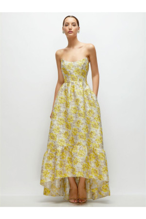 Dessy Collection 3148GYF High Low Floral Bridesmaid Gown