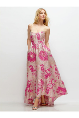 Dessy Collection 3148HPJ High Low Jacquard Bridesmaid Gown