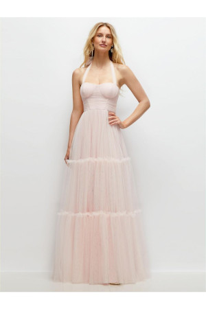 Dessy Collection 3154 Tiered Tulle Bridesmaid Dress