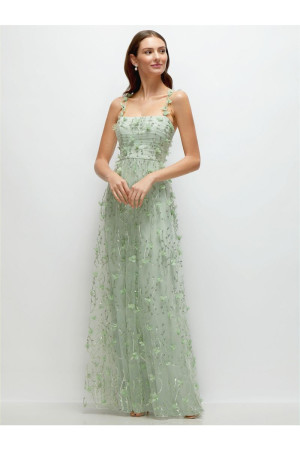 Dessy Collection 3156 Floral 3D Sequin Bridesmaid Dress