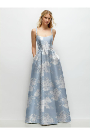 Dessy Collection 3170FP Corset Floral Print Bridesmaid Dress
