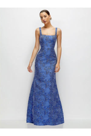 Dessy Collection 3174CFM Cobalt Metallic Bridesmaid Gown