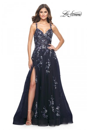 La Femme 31936 Sequin Lace A-Line Prom Dress
