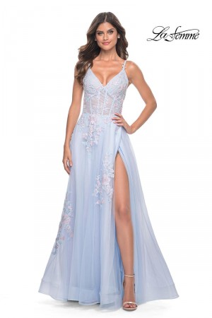 La Femme 31939 Romantic Lace Tulle Prom Dress
