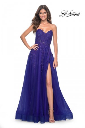 La Femme 32304 Lace on Tulle A-Line Prom Dress
