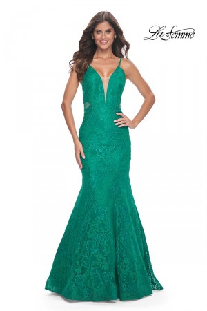 La Femme 32315 Lace Fit and Flare Prom Dress