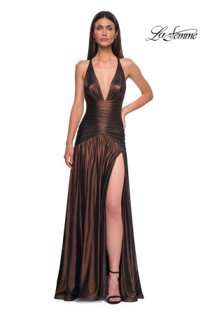 Size 4 Bronze La Femme 32887 Prom Dress