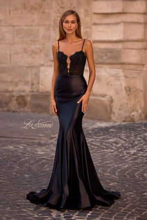 Size 14 Black La Femme 32916 Prom Dress
