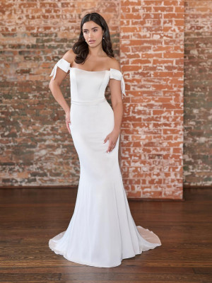 Christina Wu 34037 Bow Sleeve Casual Wedding Gown