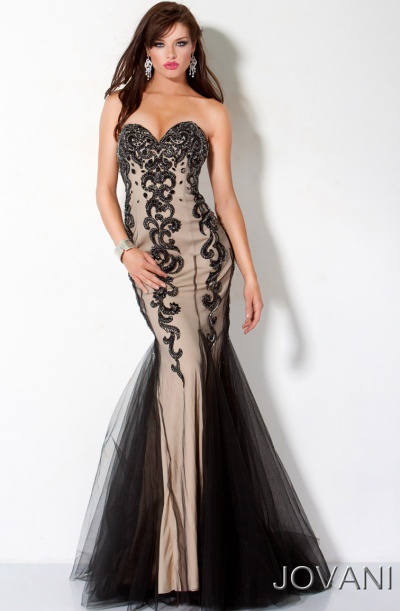 Jewel Embroidered Prom Dress