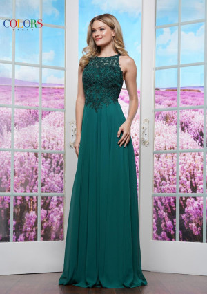 Colors Dress 3440 Sleeveless Lace Chiffon Evening Dress
