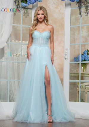 Colors Dress 3486 Sheer Corset Prom Dress