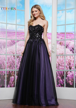 Colors Dress 3495 Lace Tulle A-Line Prom Dress