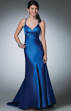 Alfred Angelo Beaded T Back Long Prom Dress 3502